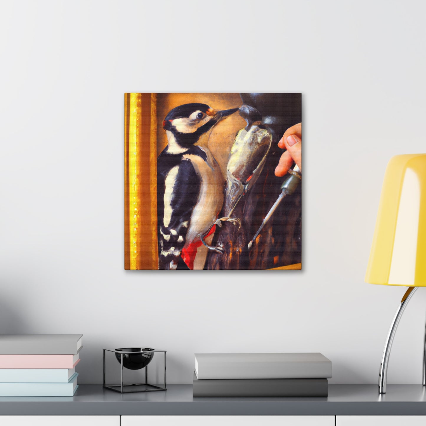 Downy Woodpecker Dreamscape - Canvas