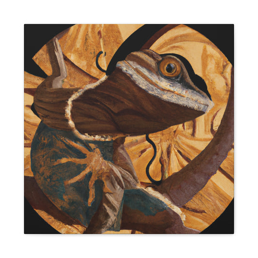 "Feathered Friend Lizard" - Canvas