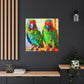 "Senegal Parrots in Bloom" - Canvas