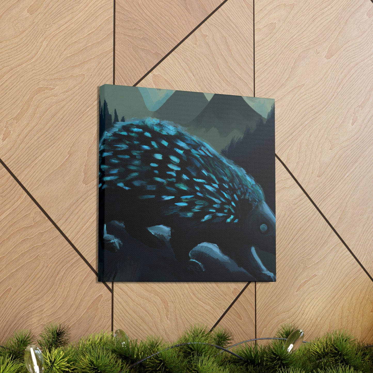 Porcupine in Moonlight. - Canvas