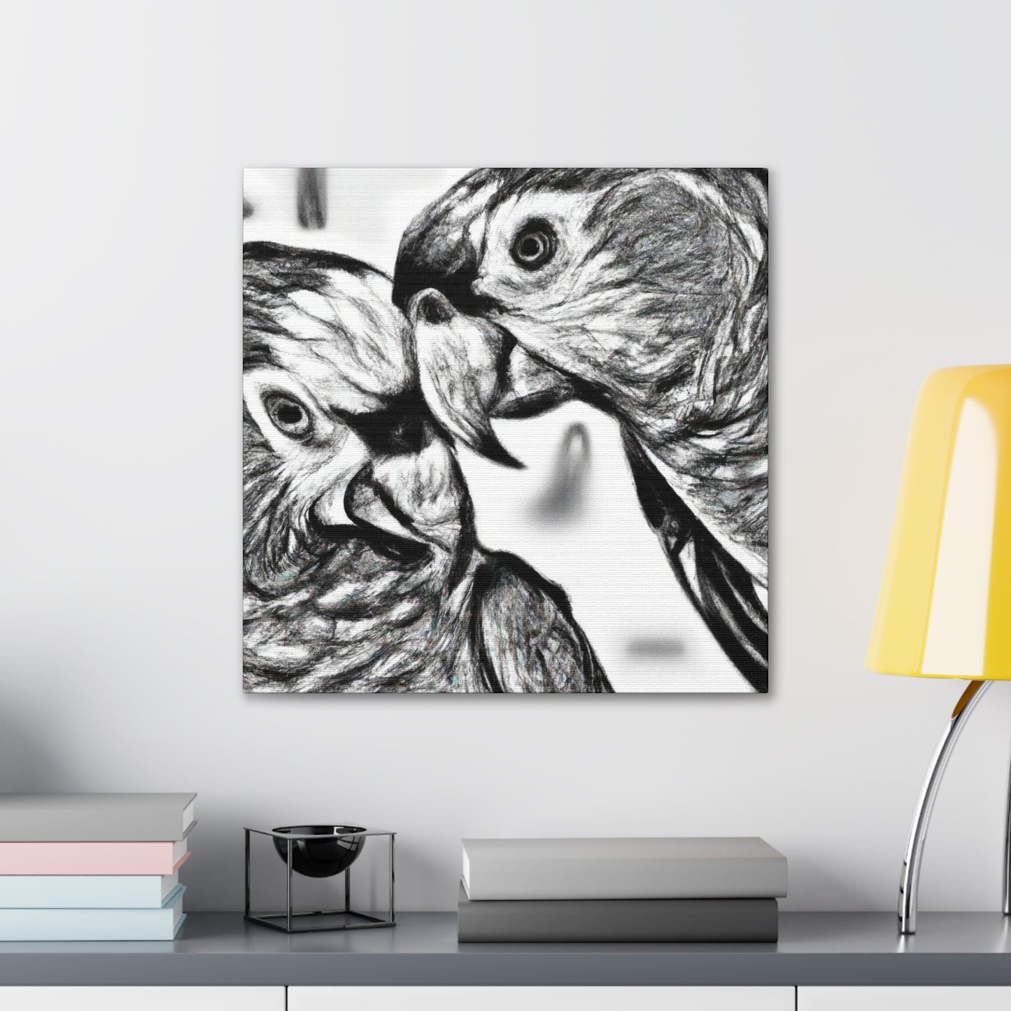 Parrots in Paradise. - Canvas