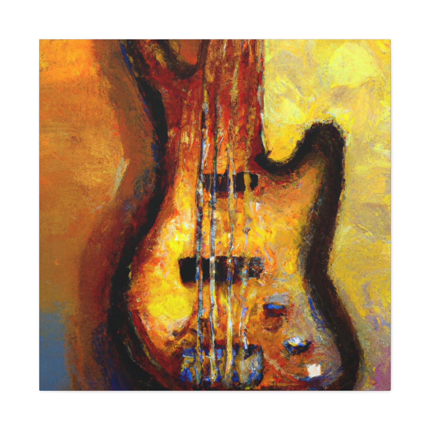 "Bass Guitar Impressionism" - Canvas