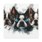 "Friendly Boston Terriers" - Canvas