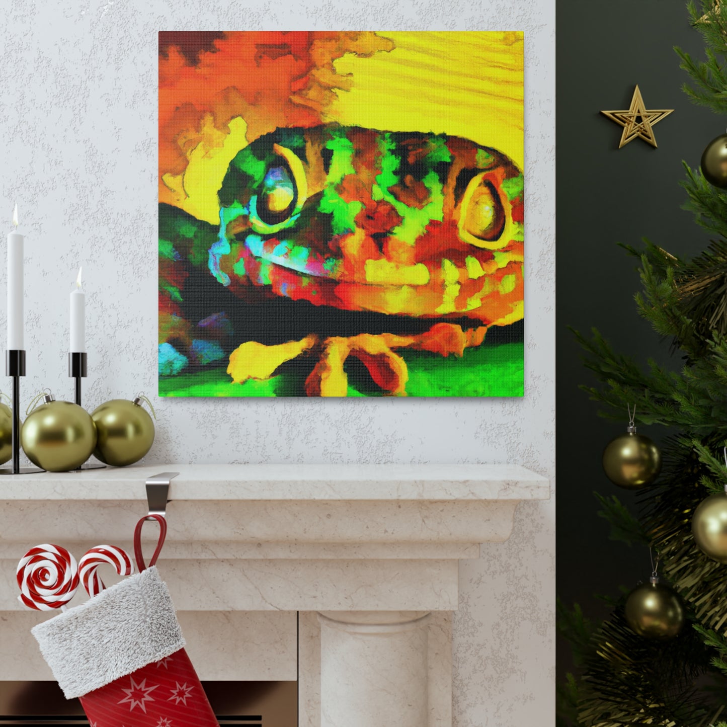 Gecko in Sunset Glow - Canvas