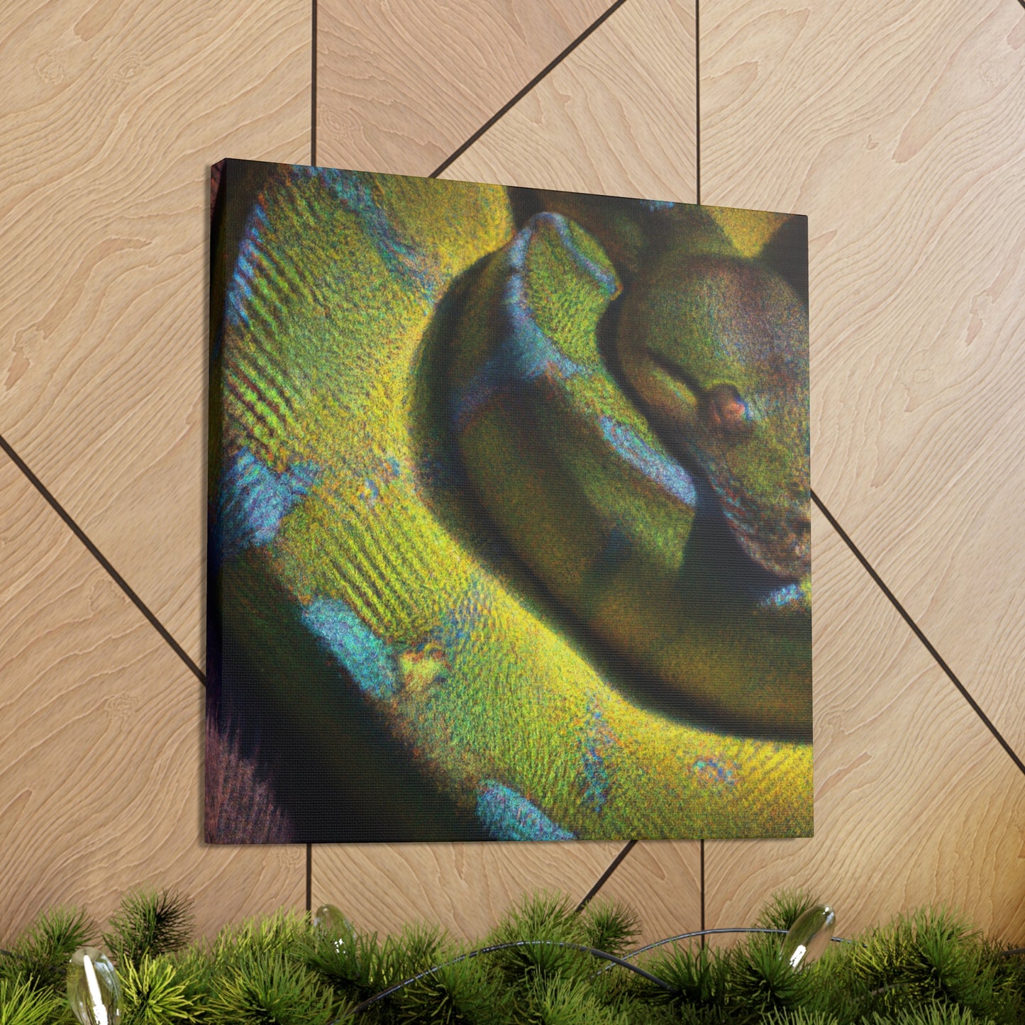 "Green Tree Python Shine" - Canvas