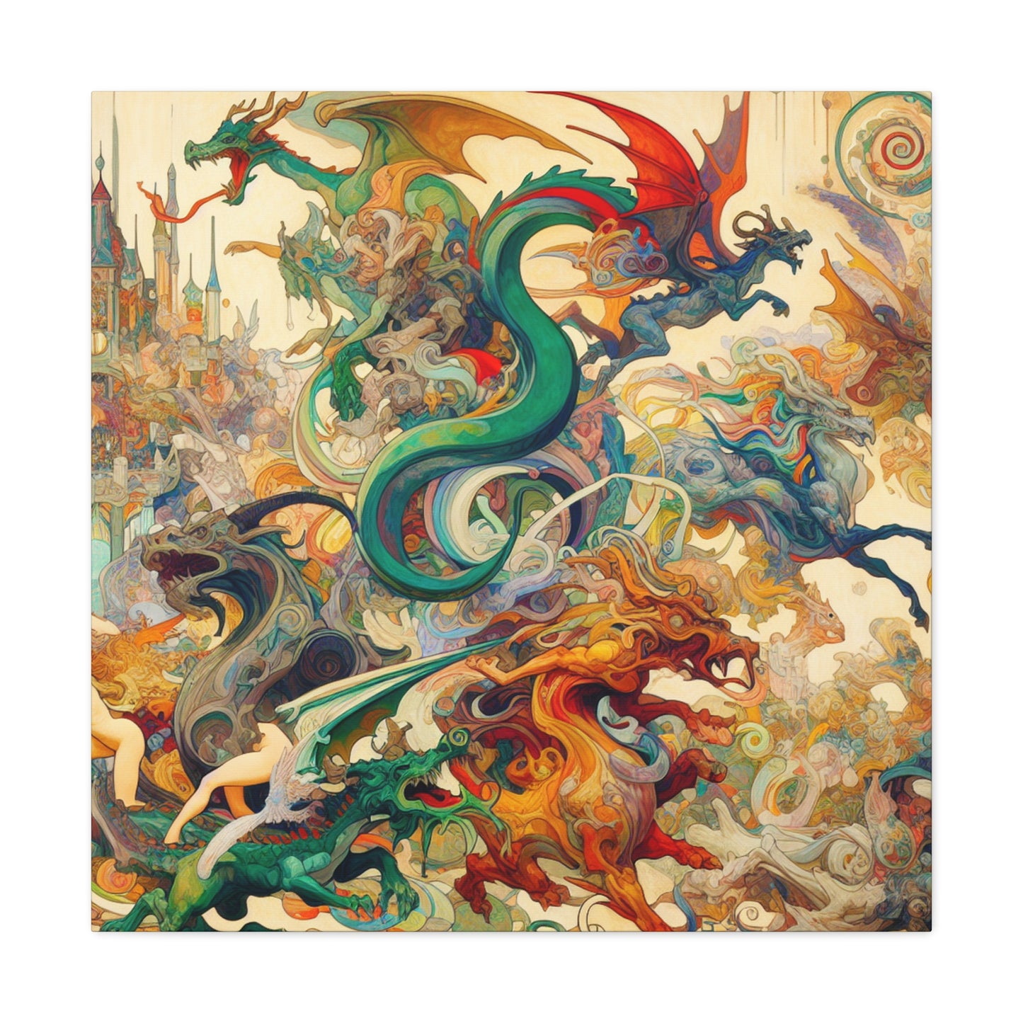 Whimsical Dragon's Dream - Canvas