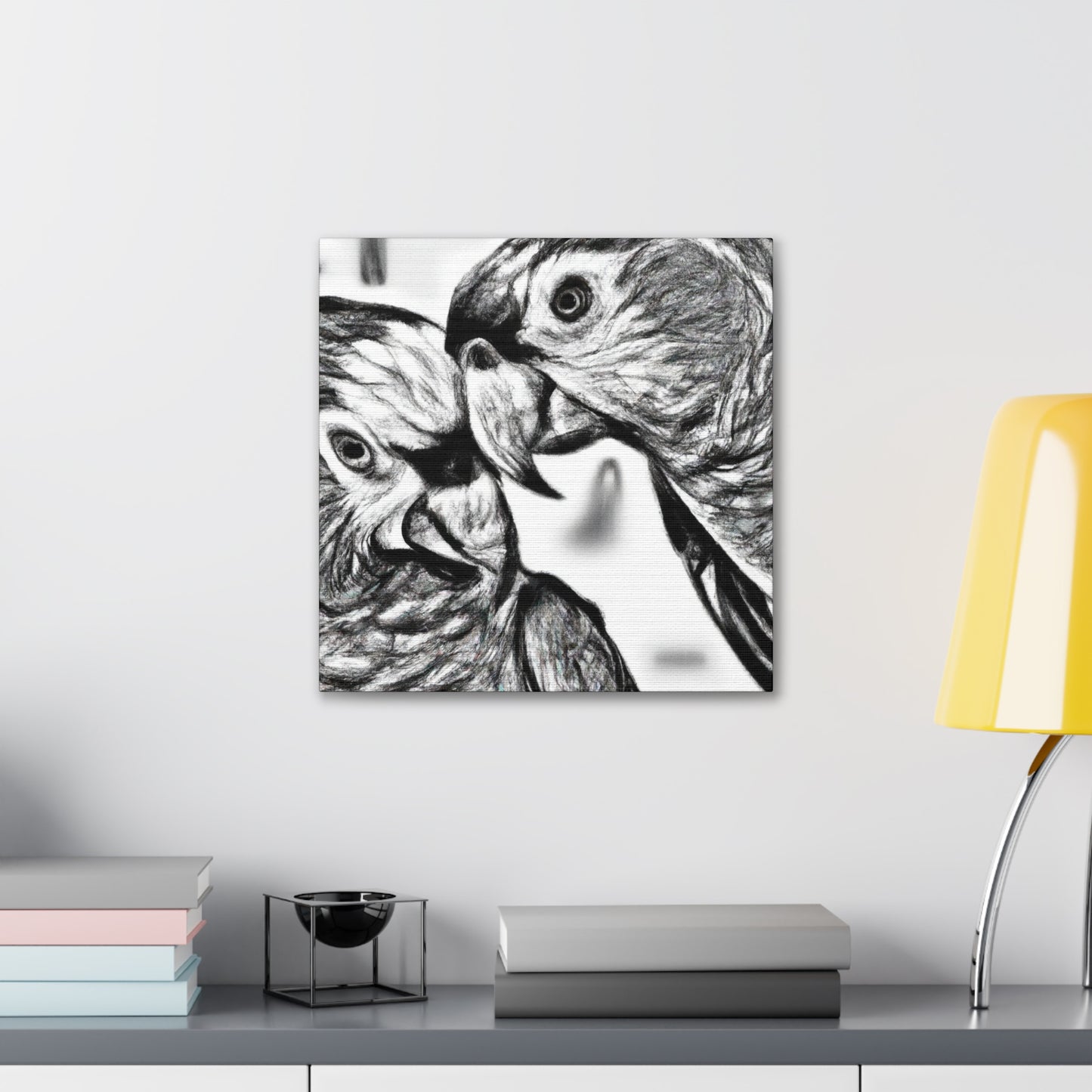 Parrots in Paradise. - Canvas