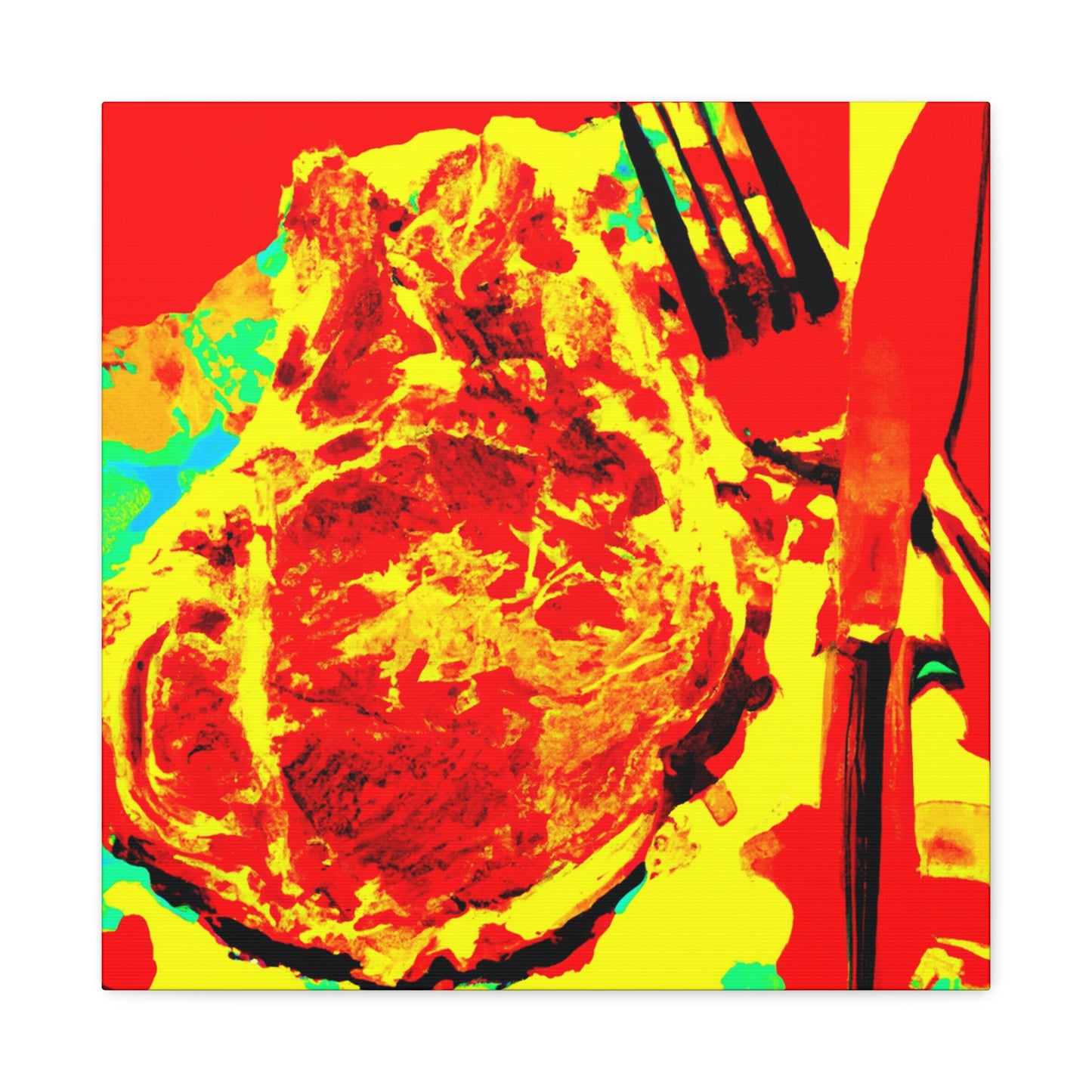 Steak Sizzles Pop Art - Canvas