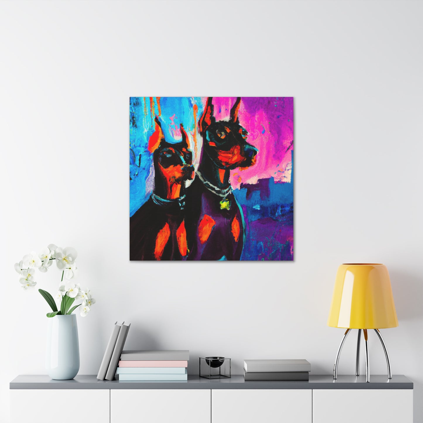 Rocking Doberman Art - Canvas