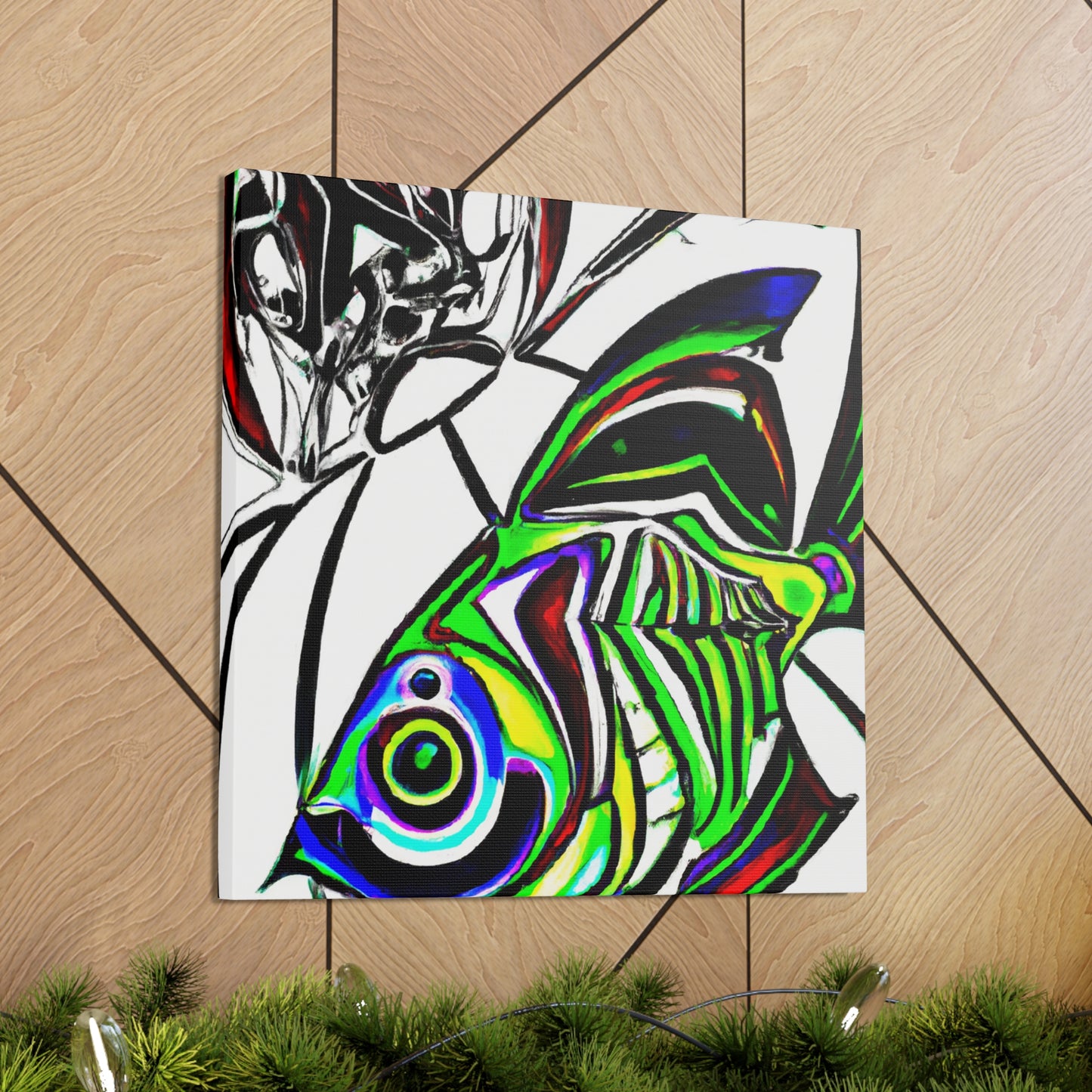 "Rainbow Fish in Deco" - Canvas