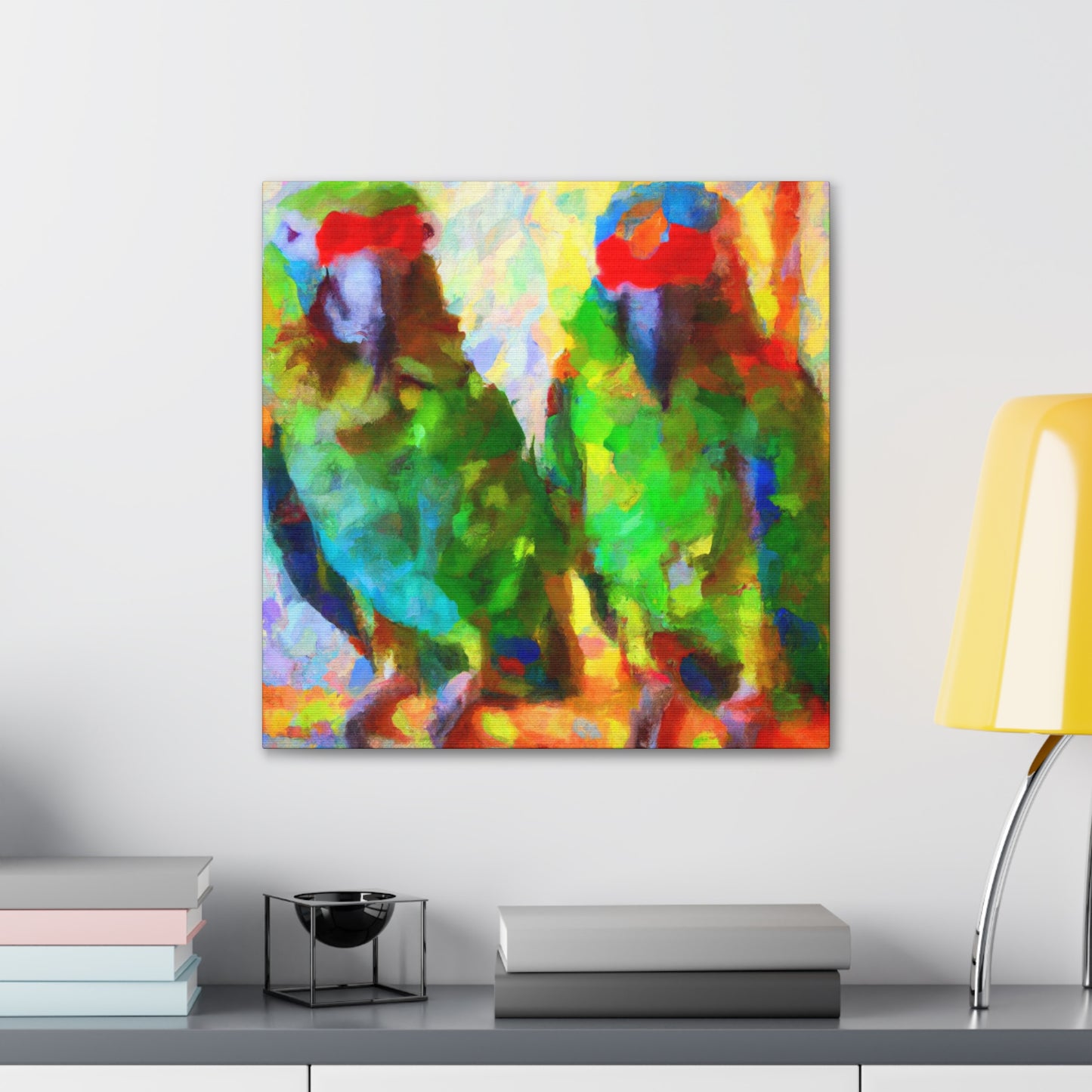 "Senegal Parrots in Bloom" - Canvas