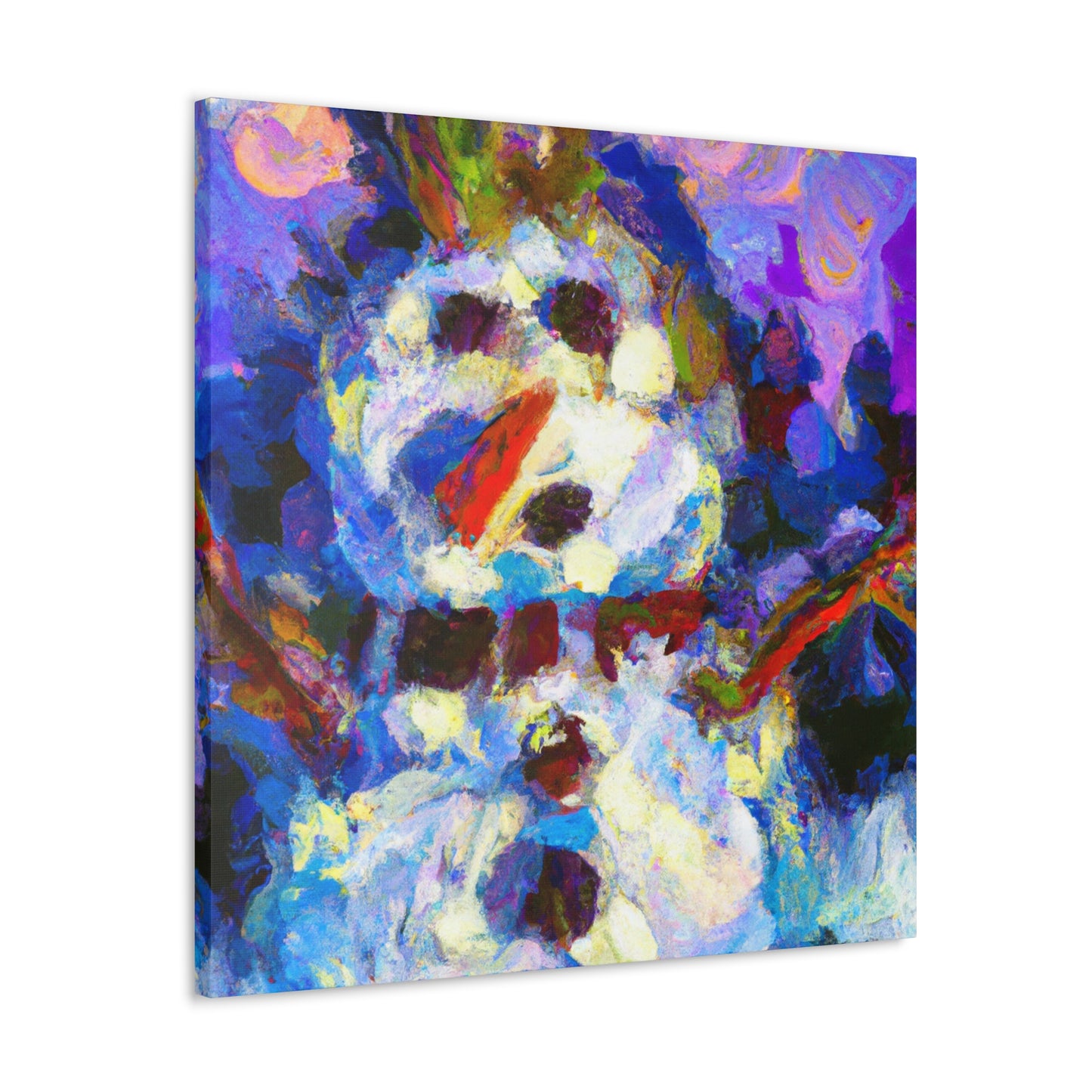 Snowman in Wintertime - Canvas