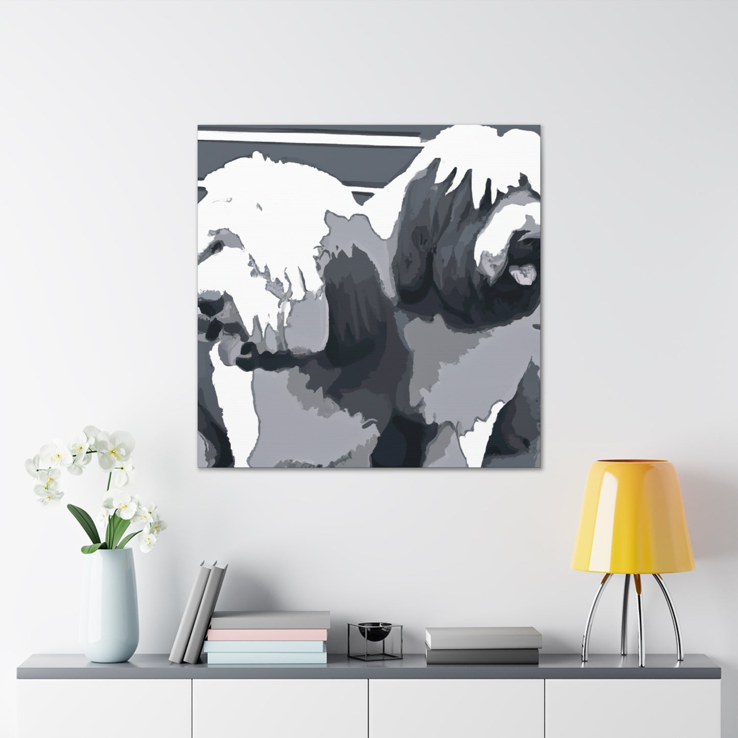 Old English Sheepdog portrait - Canvas