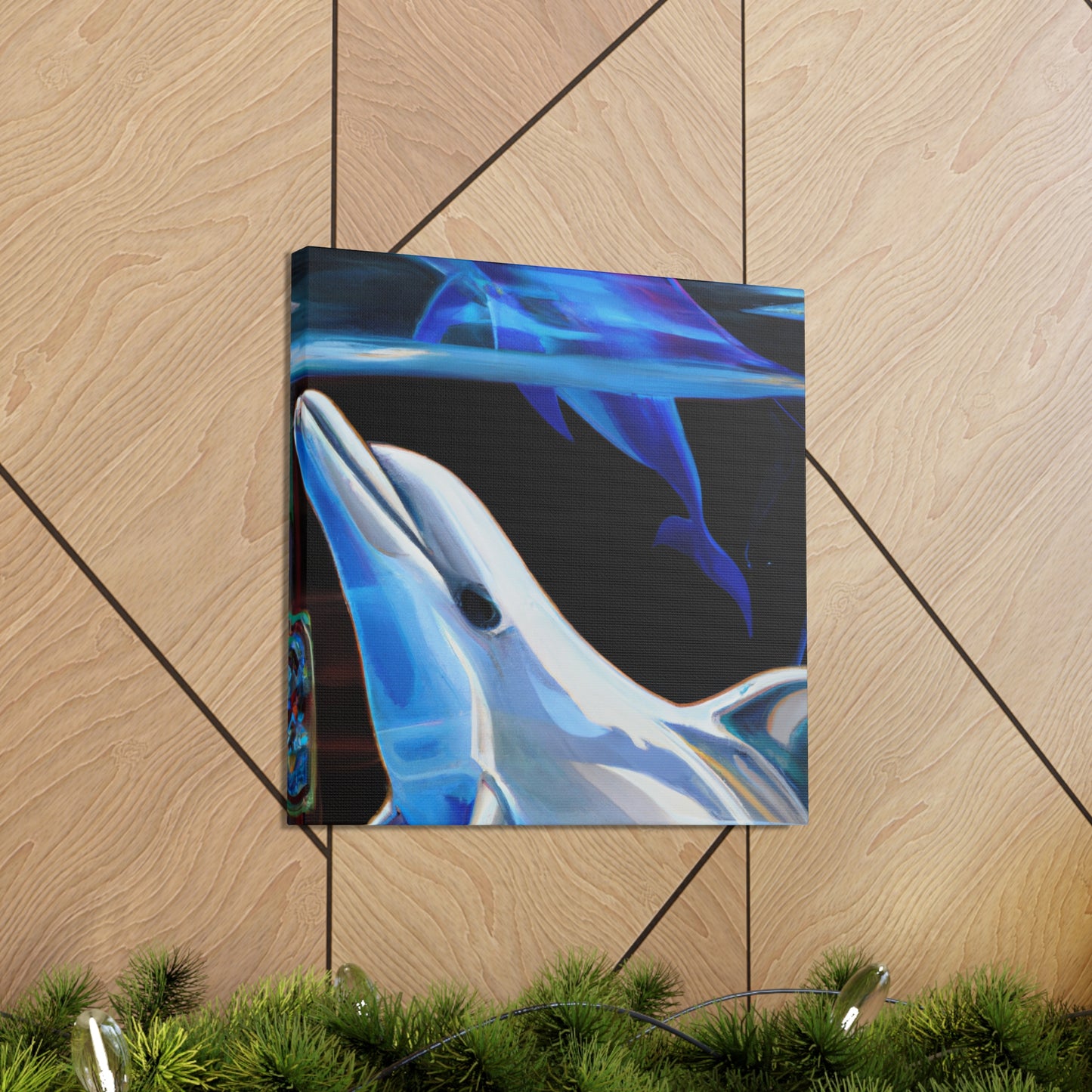 "Dolphin's Midnight Swim" - Canvas