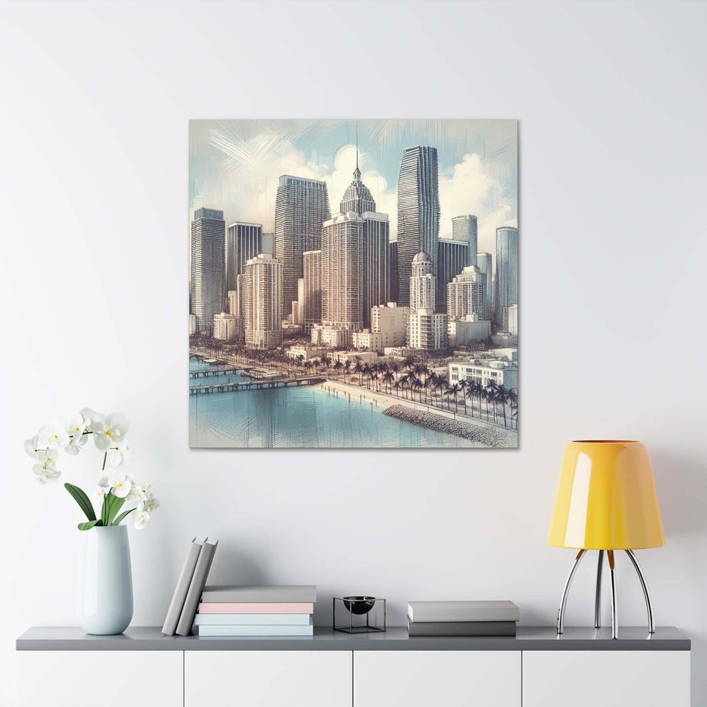 "Vibrant Miami Dreamscape" - Canvas