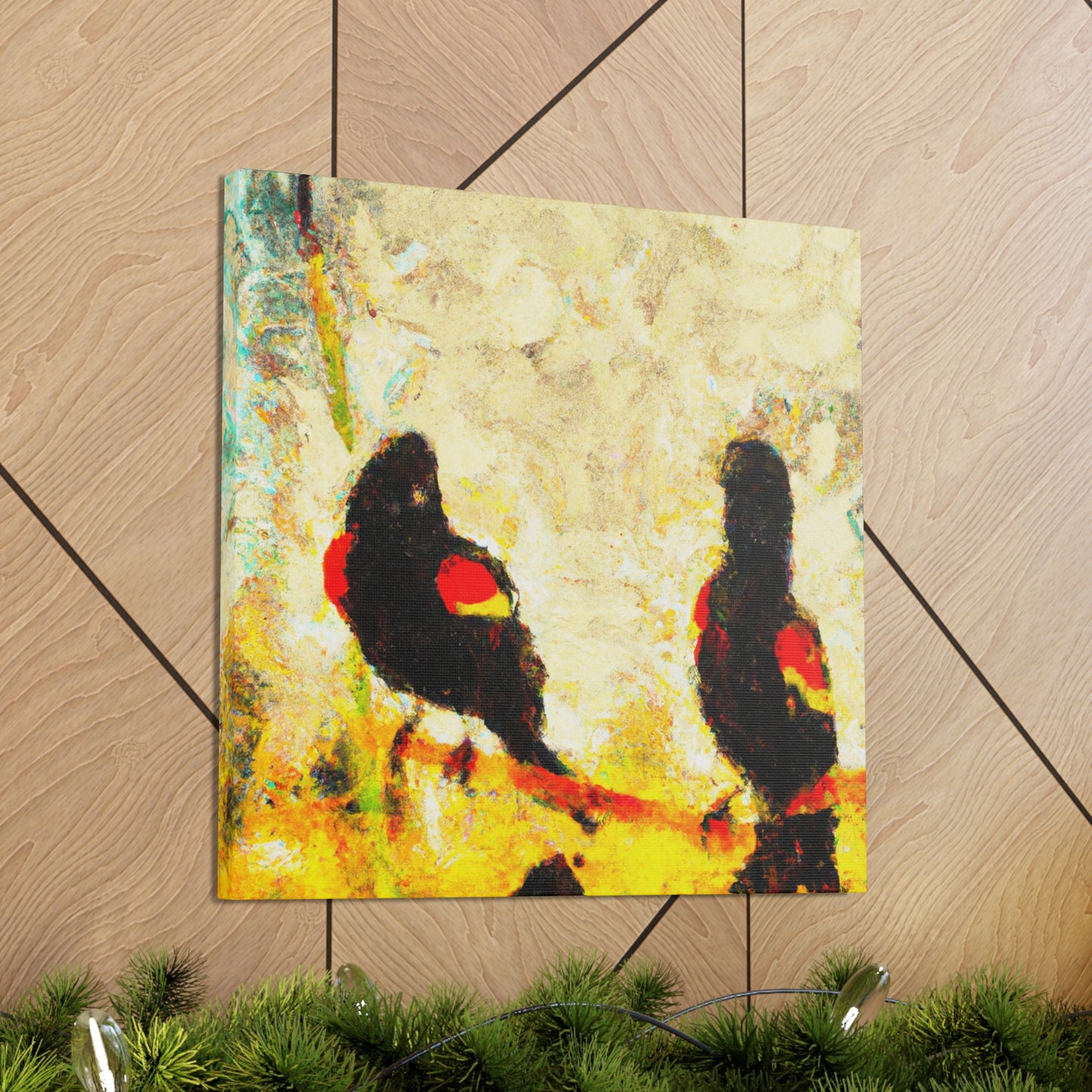 Red-Winged Songbird Reflection - Canvas