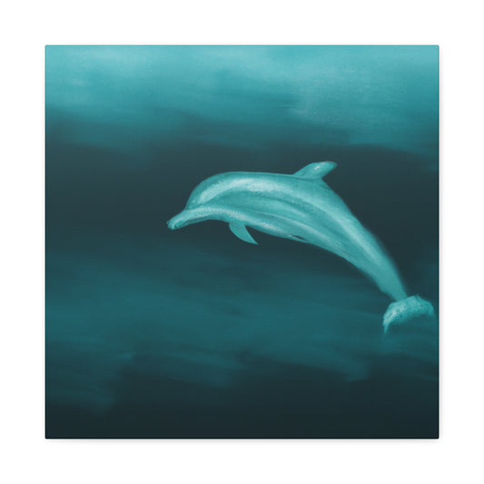 "Minimalist Dolphin Dive" - Canvas