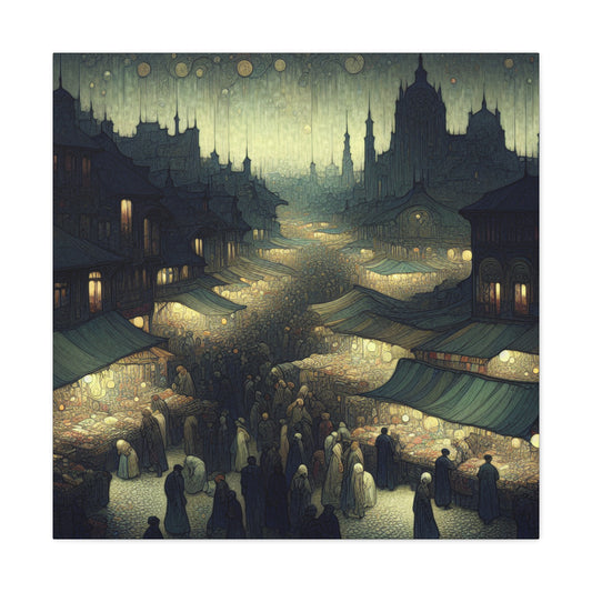 "Mystic Nocturnal Bazaar" - Canvas