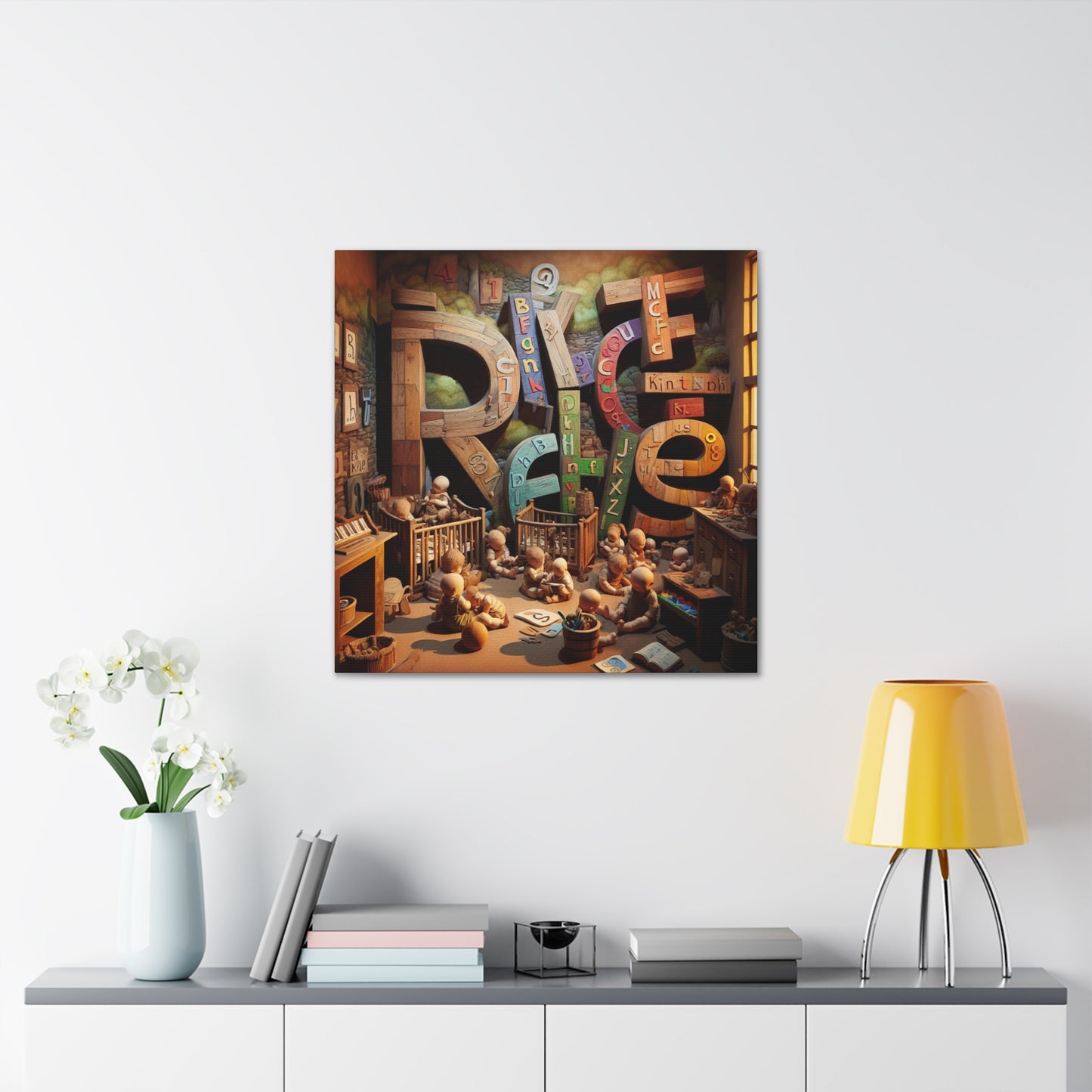 "Whimsical Language Symphony" - Canvas