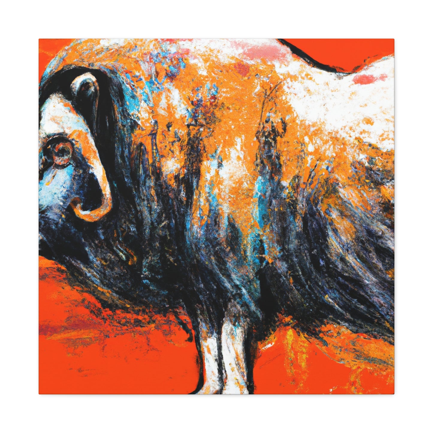 Musk Ox Epic Struggle - Canvas