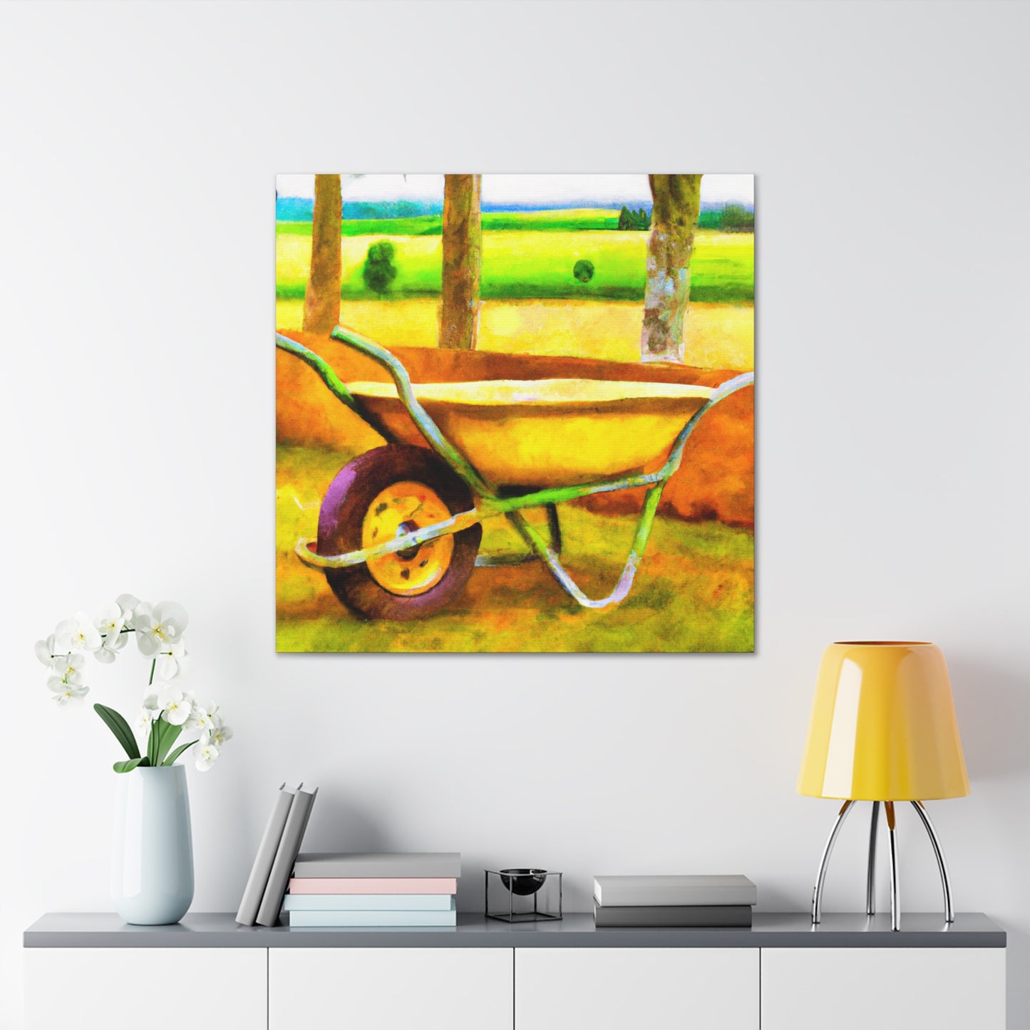 Wheelbarrow in Bloom. - Canvas