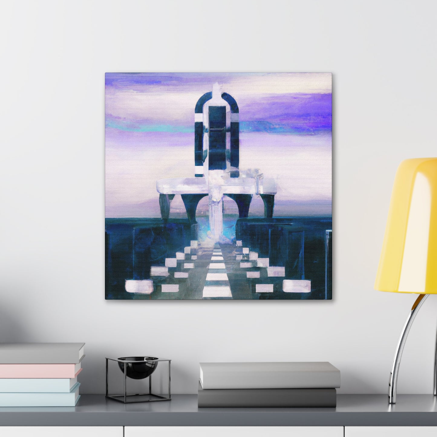 "Pier under Deco Sky" - Canvas