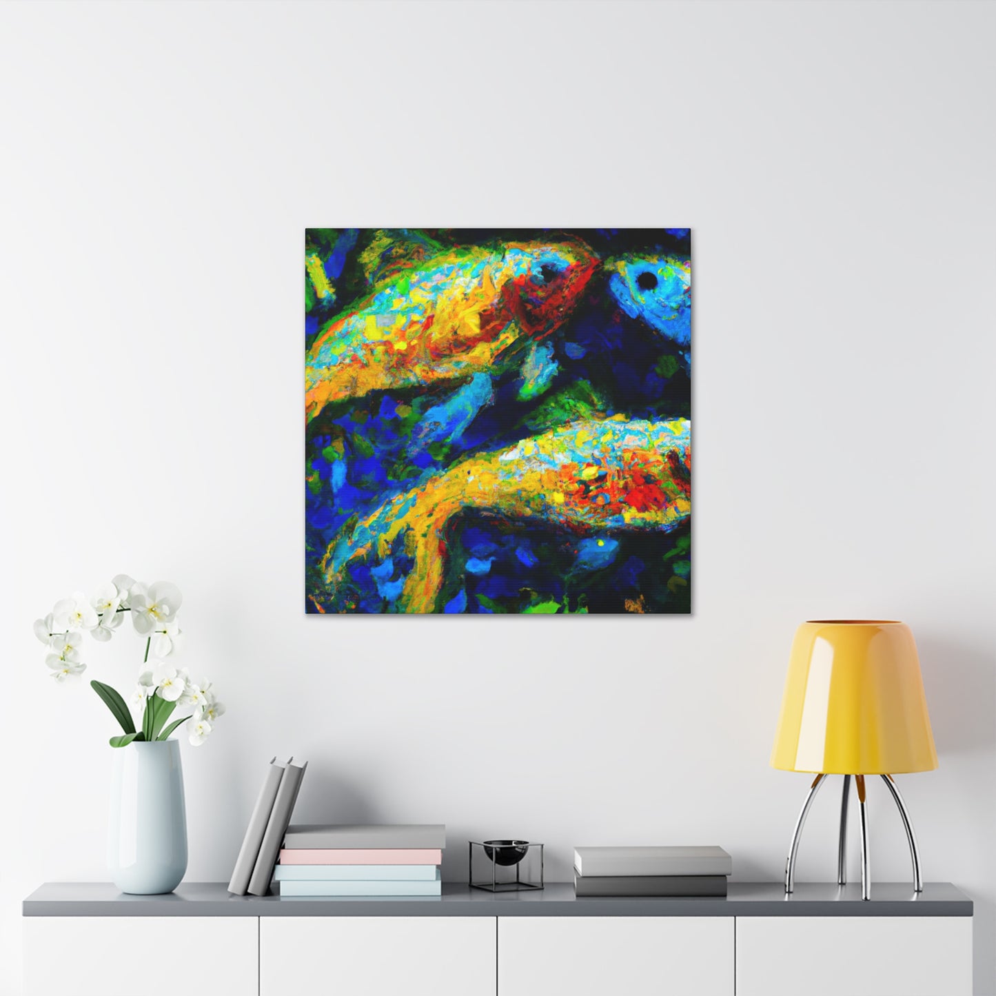 "Swordtails In Sunset Glow" - Canvas