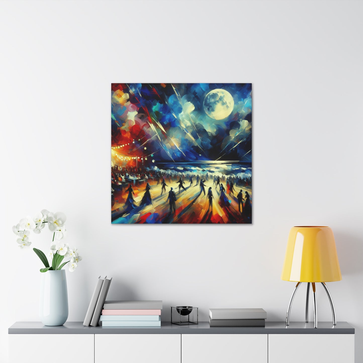 Nocturnal Coastal Revelry - Canvas