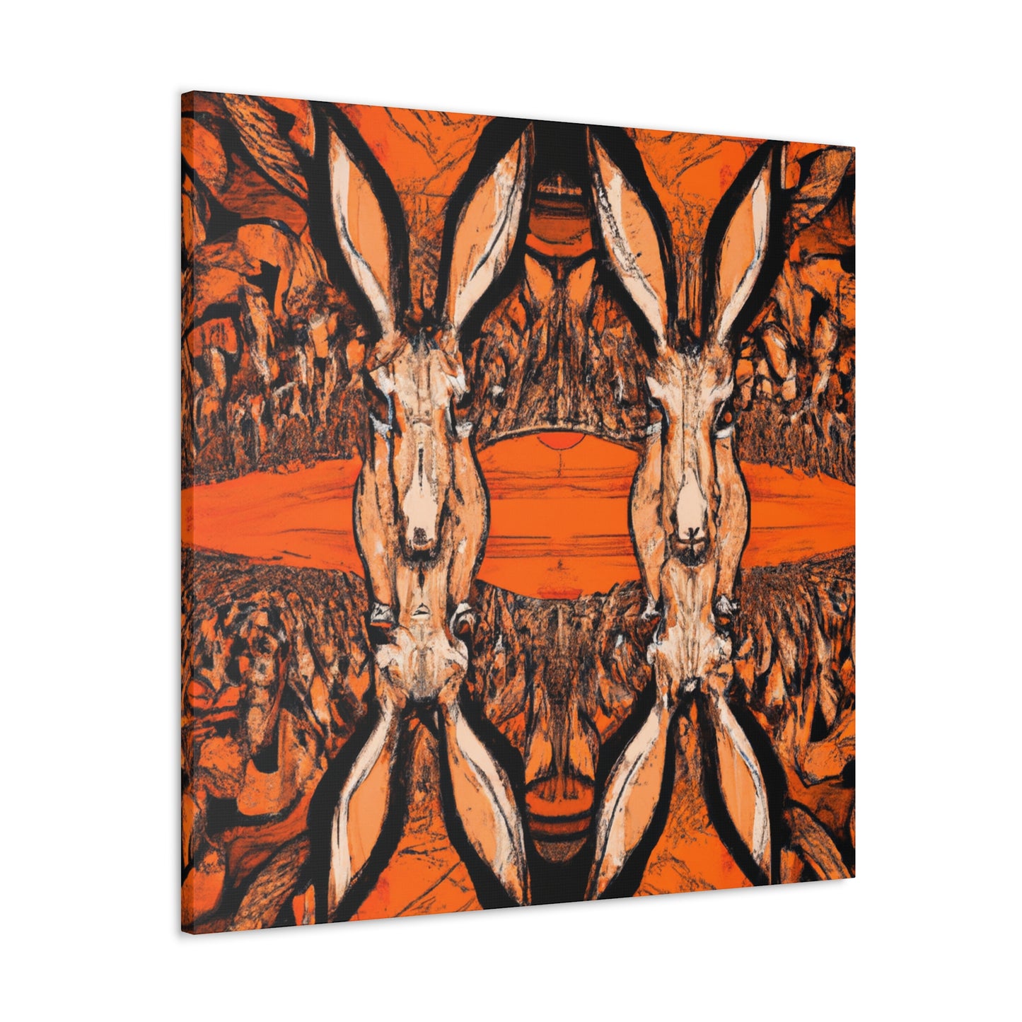 "Jackrabbit In Deco" - Canvas