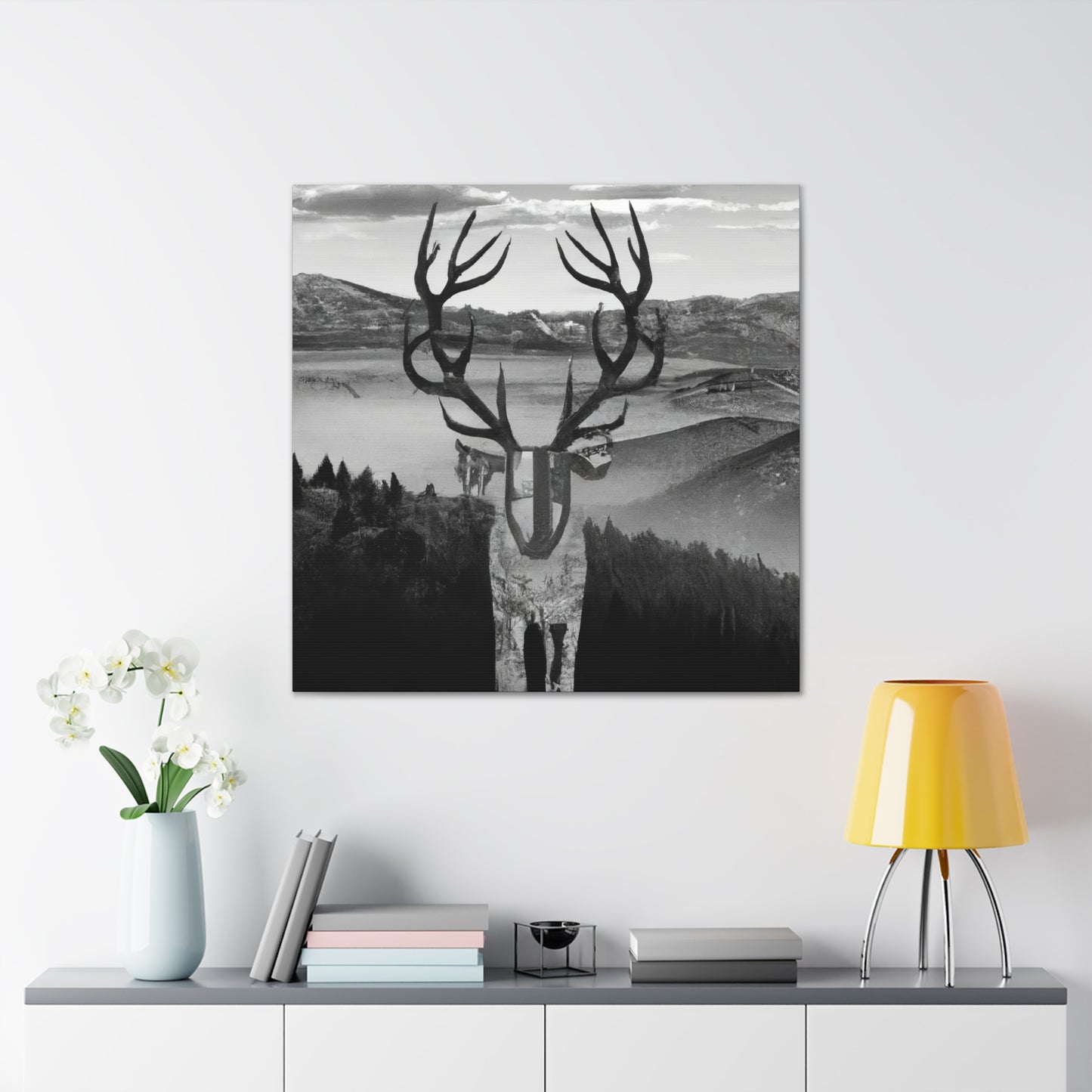 Deer in Steampunk Land - Canvas