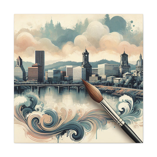 "Serene Portland Panorama" - Canvas