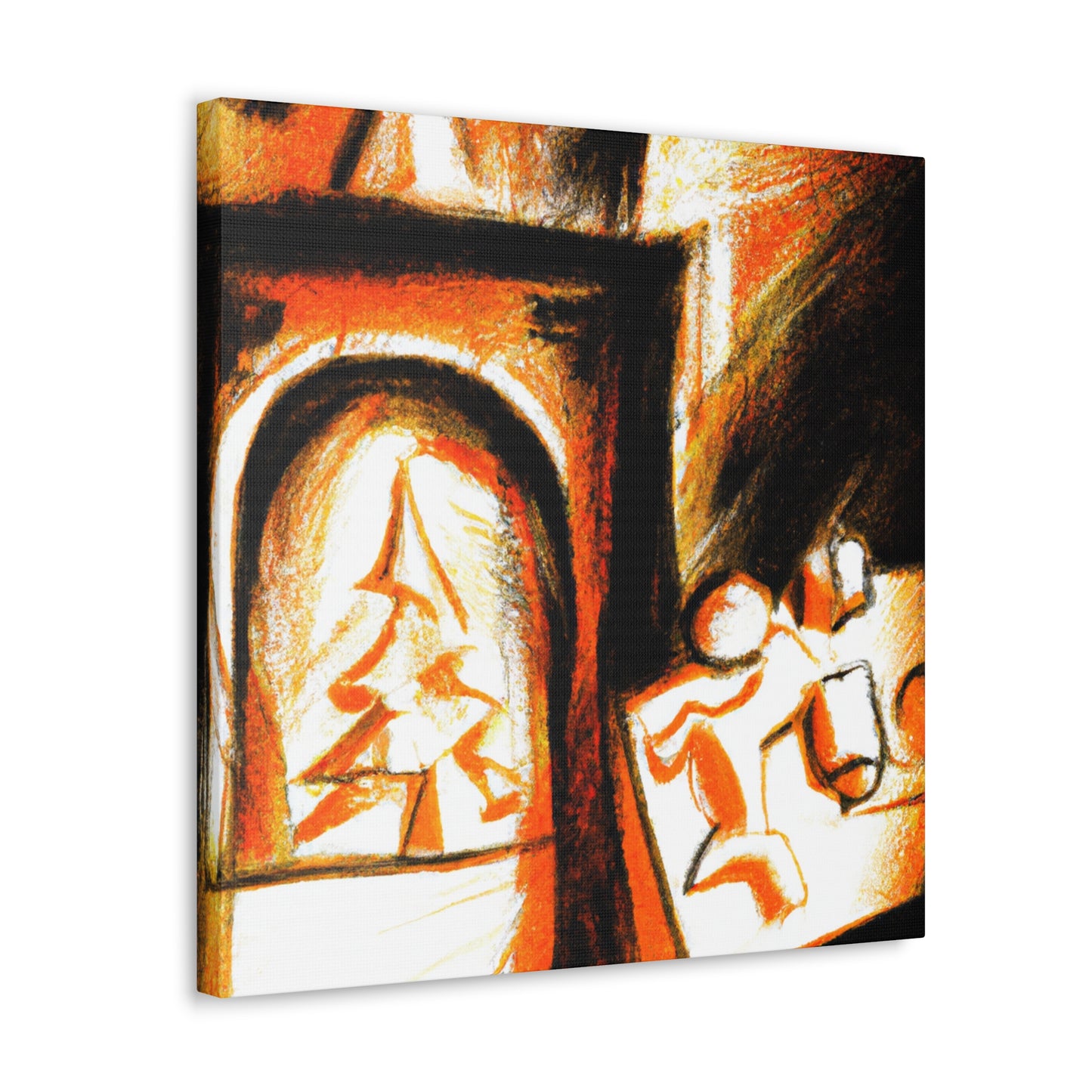 "Fiery Surreal Hearth" - Canvas