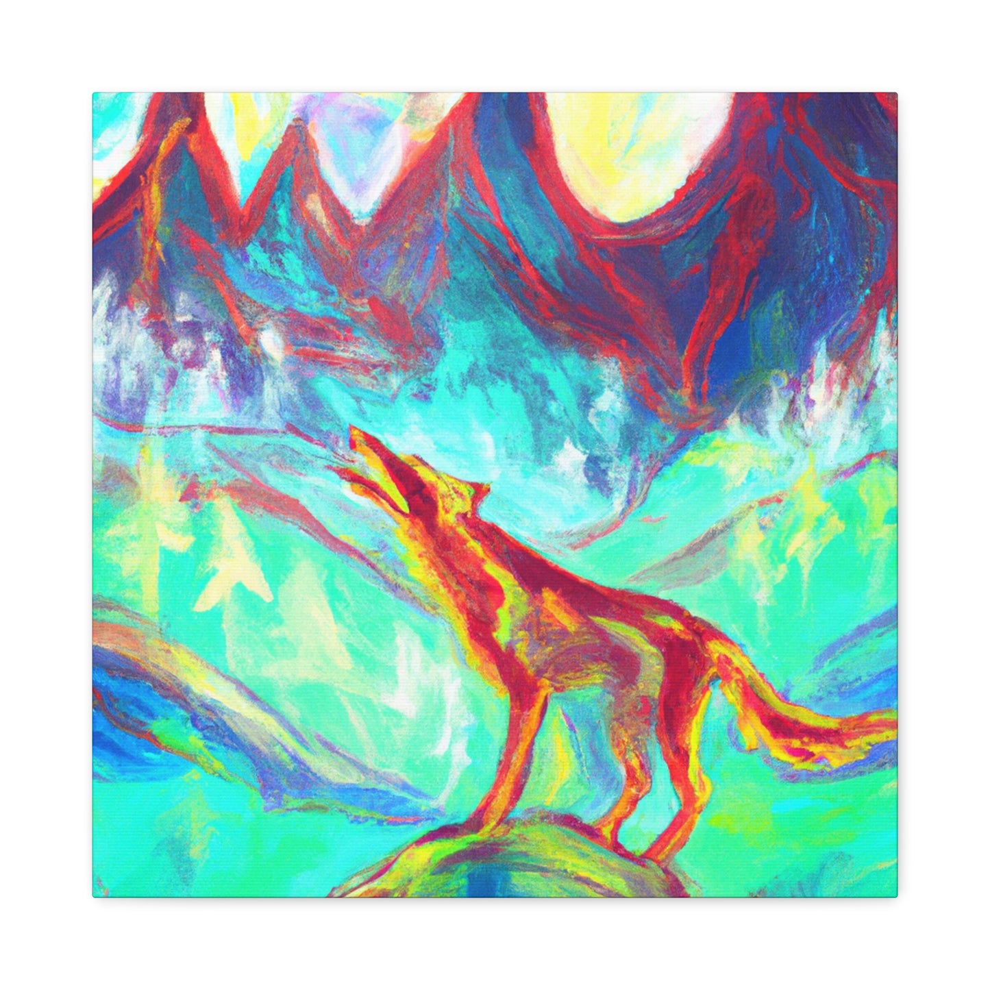 "Wolves in Fauvist Hues" - Canvas