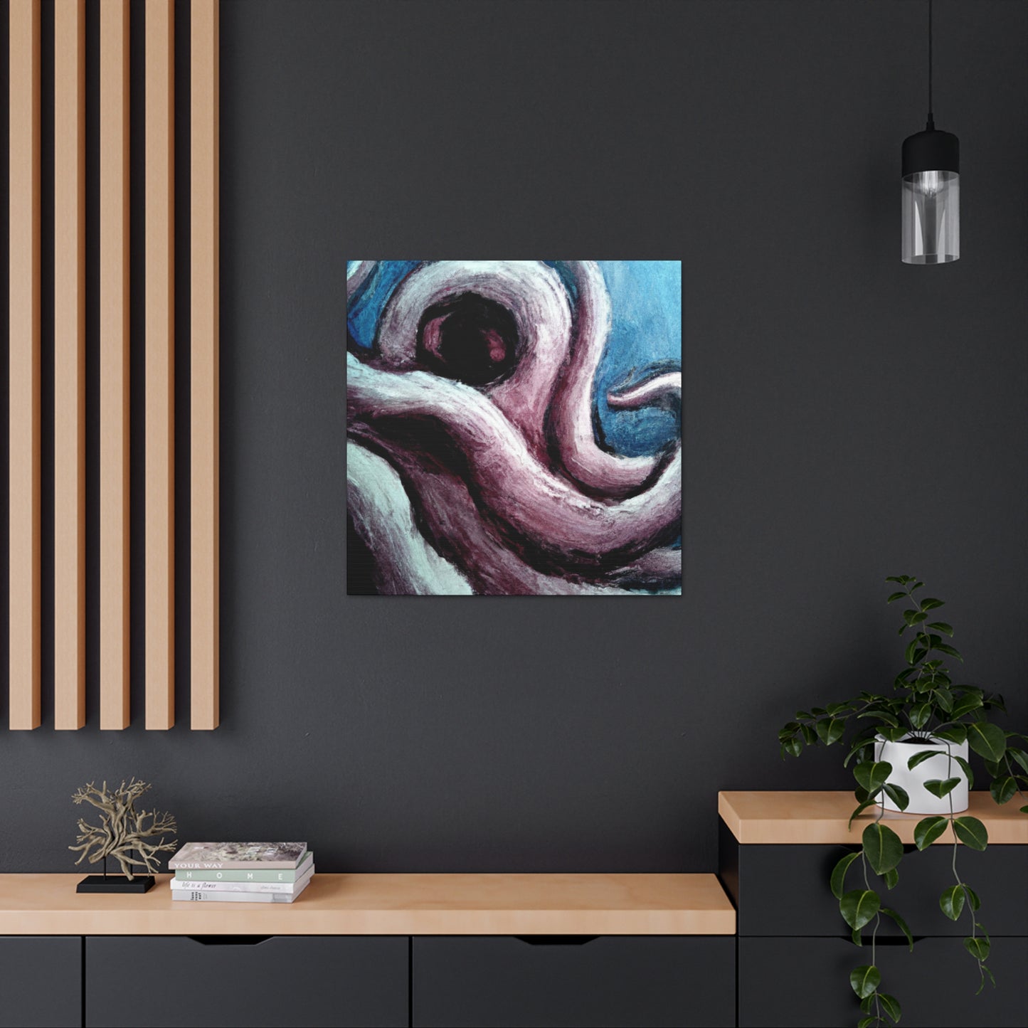 Octopus in Abstract Space - Canvas