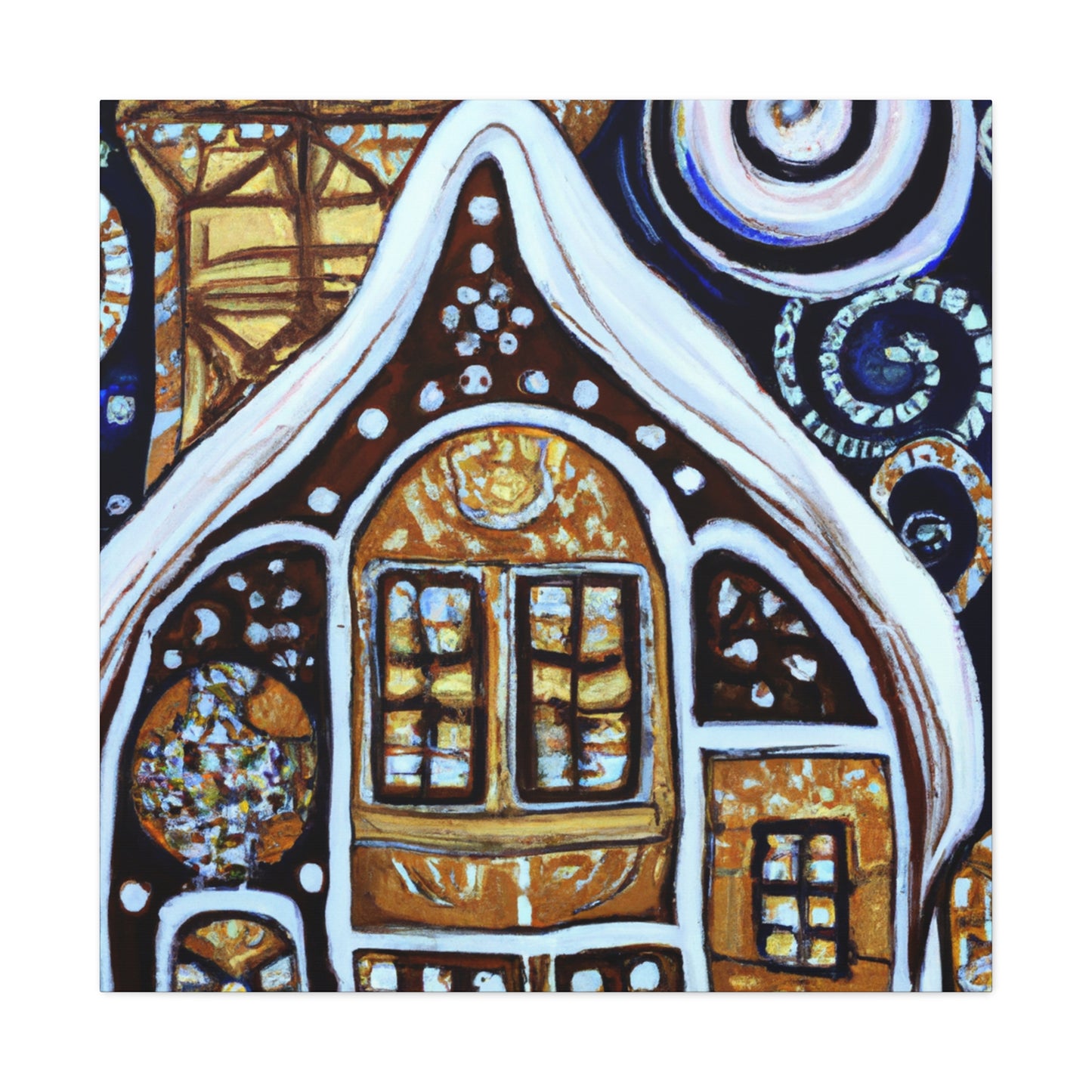 "Gingerbread Home Radiance" - Canvas