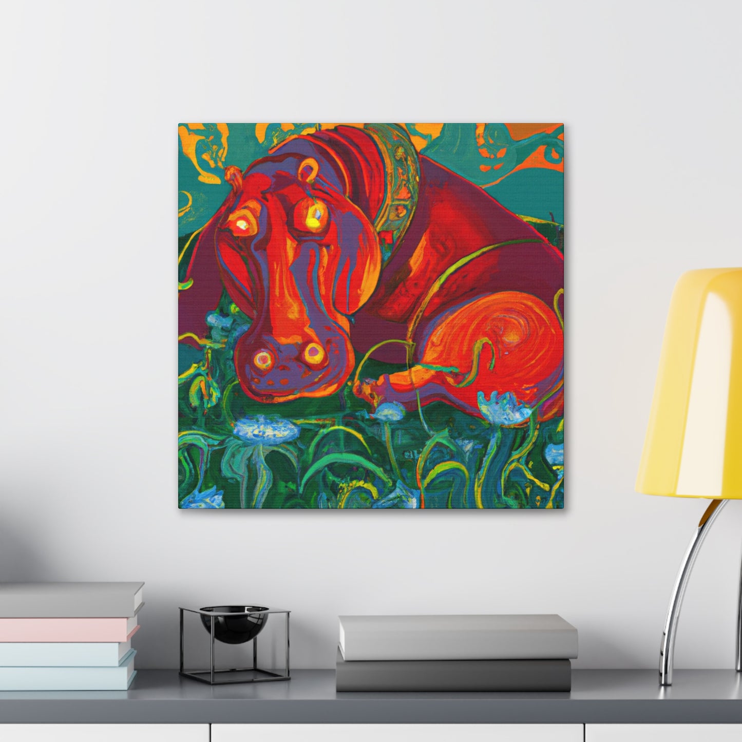 Hippo in Art Nouveau - Canvas