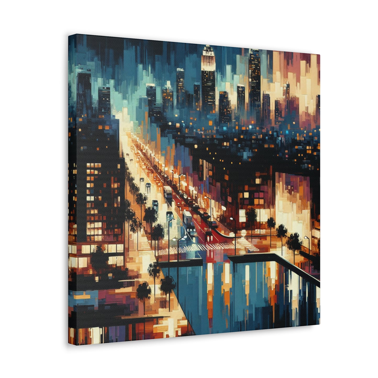 Midnight Metropolis Glow - Canvas