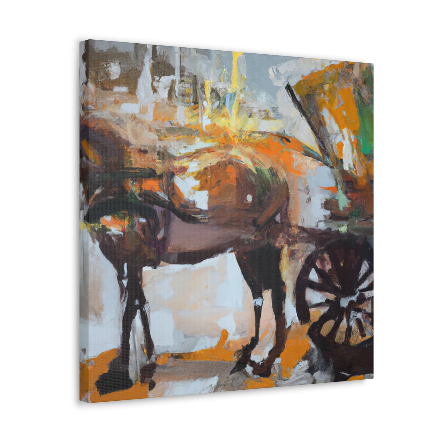 "Horse and Carriage Journey" - Canvas