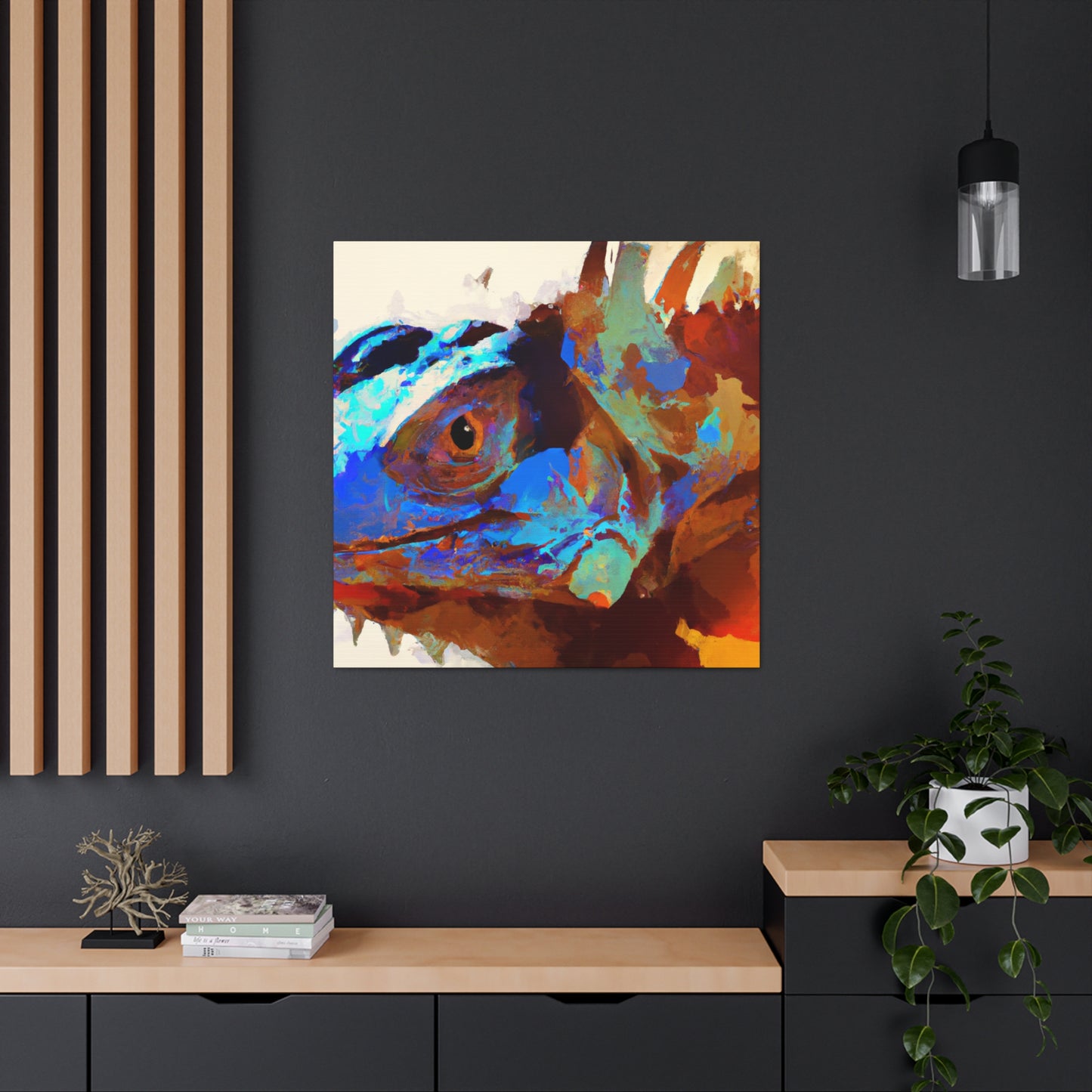 Iguanas at Sunset. - Canvas