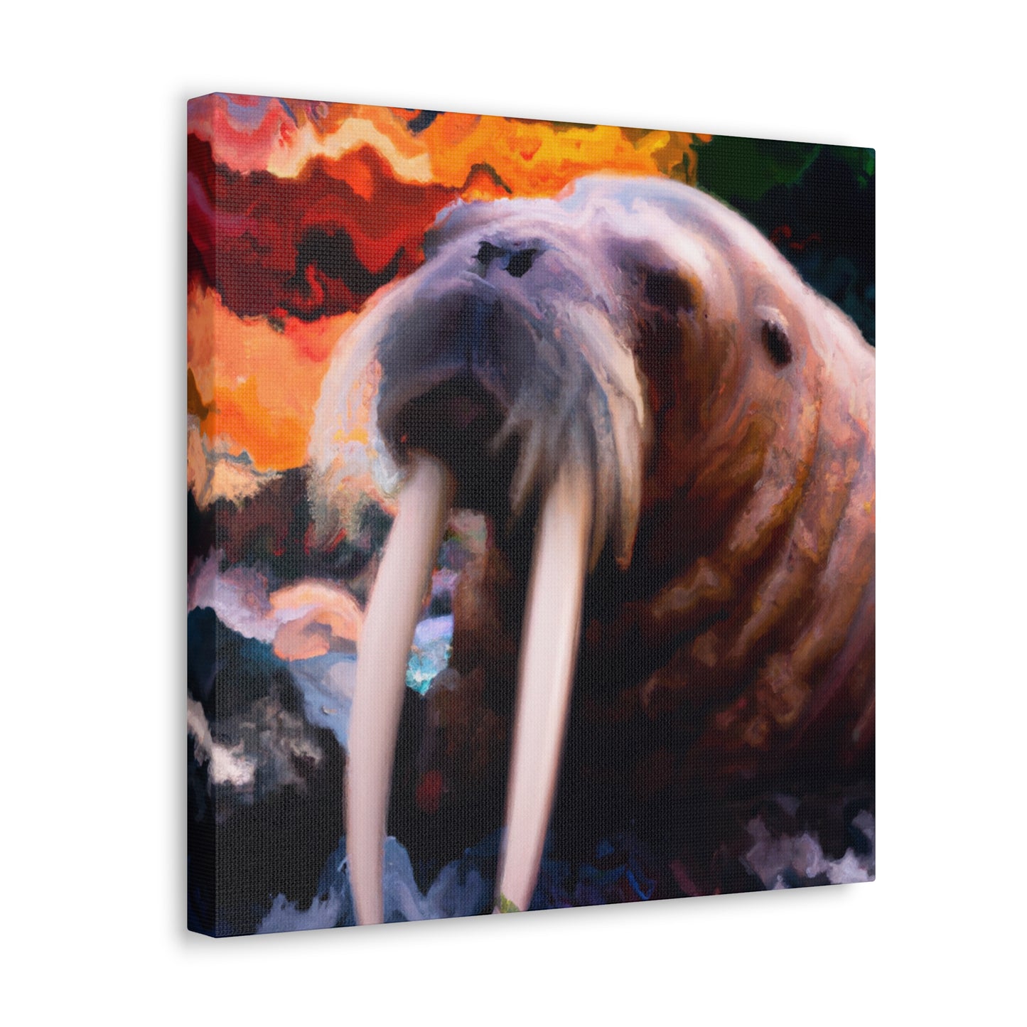 Walrus at Sunset Field - Canvas