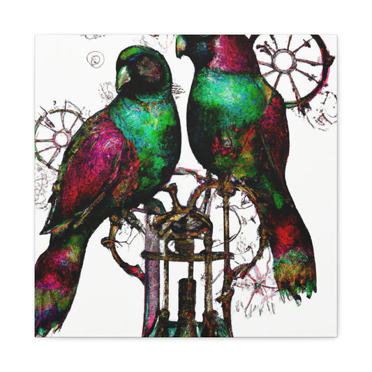 Lovebirds in Steampunk - Canvas