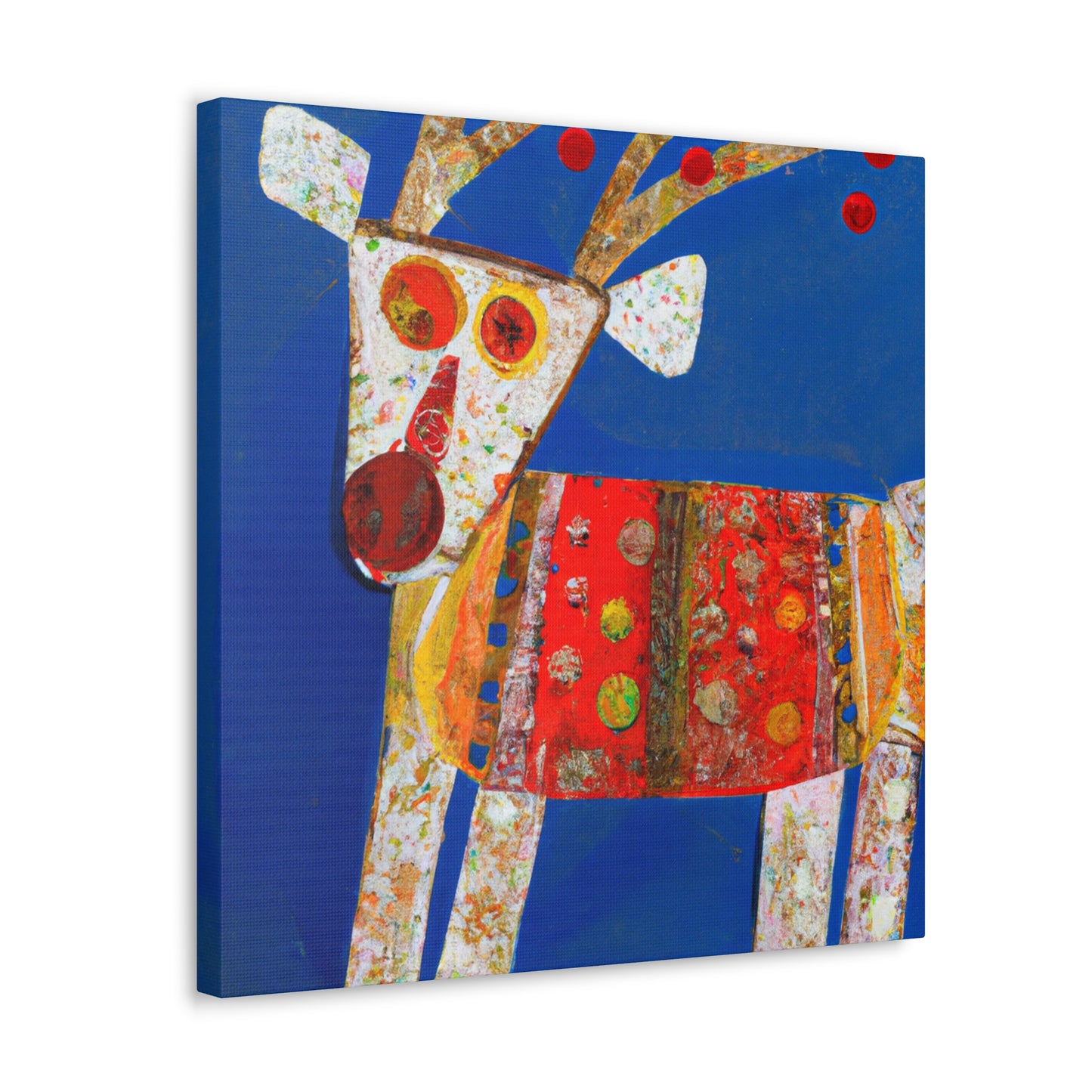 Reindeer in Winter Scene - Canvas