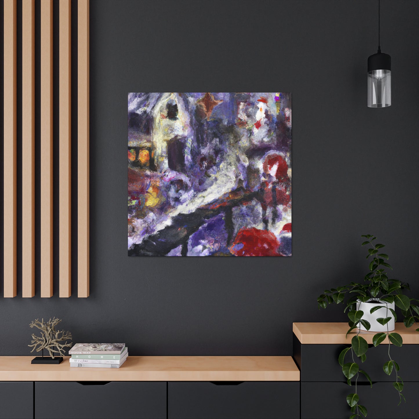 Santa's Workshop Abstraction - Canvas