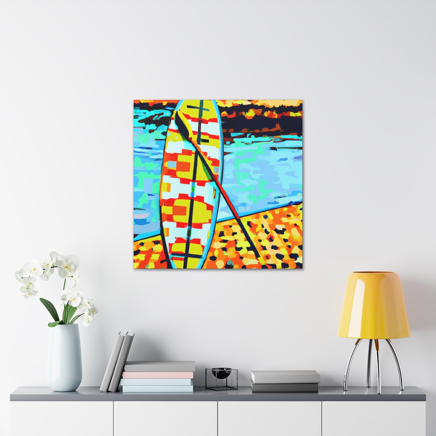 Paddle Boarding Sunrise. - Canvas