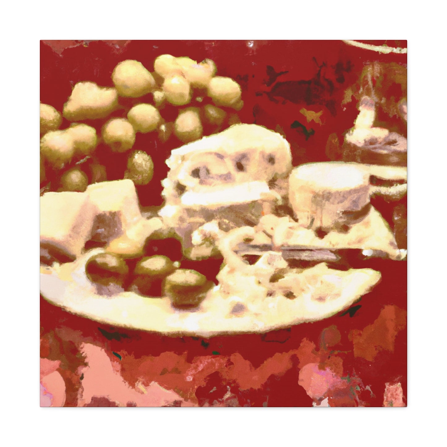 Cheese and Grapes Ablaze - Canvas