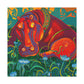 Hippo in Art Nouveau - Canvas