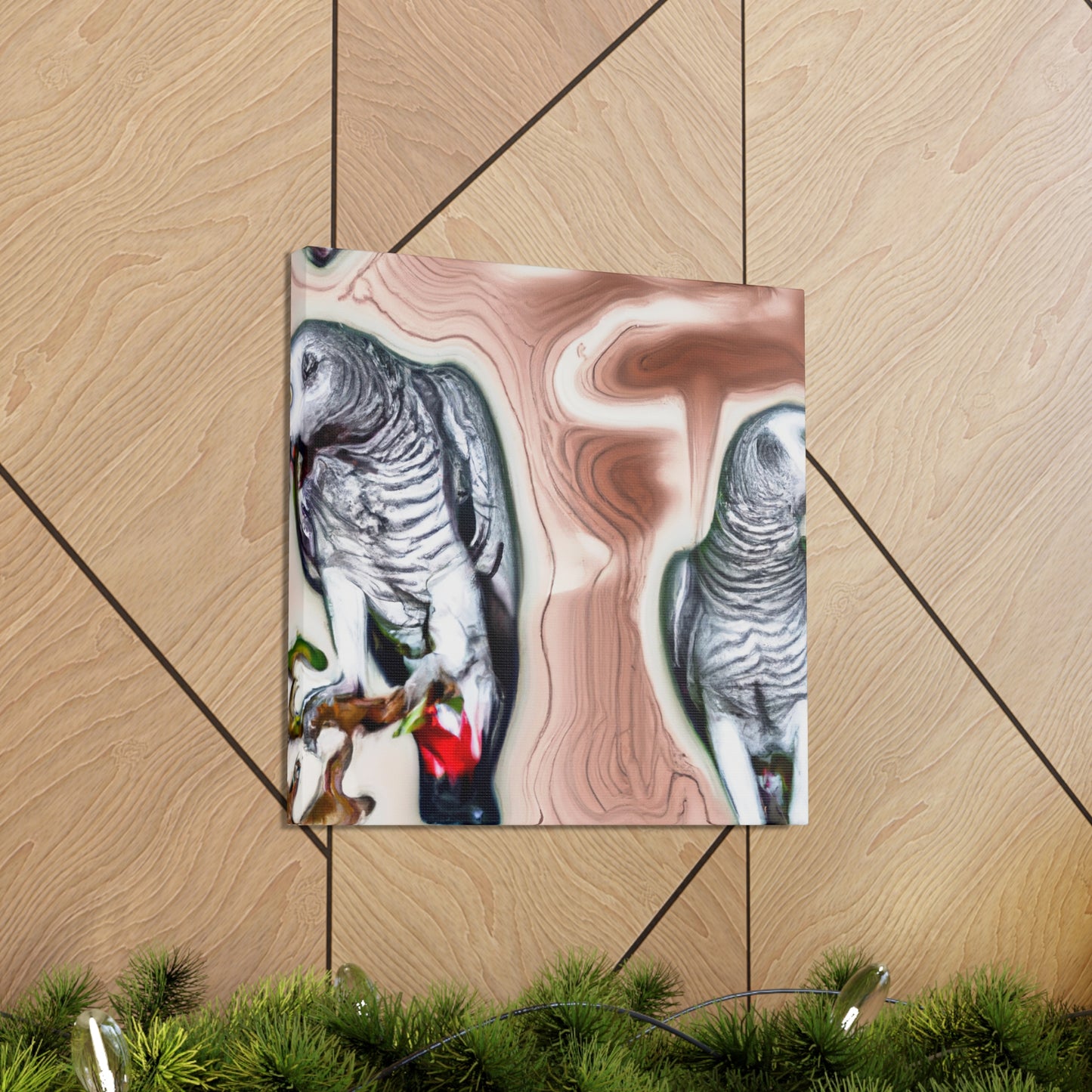 African Greys Abound - Canvas