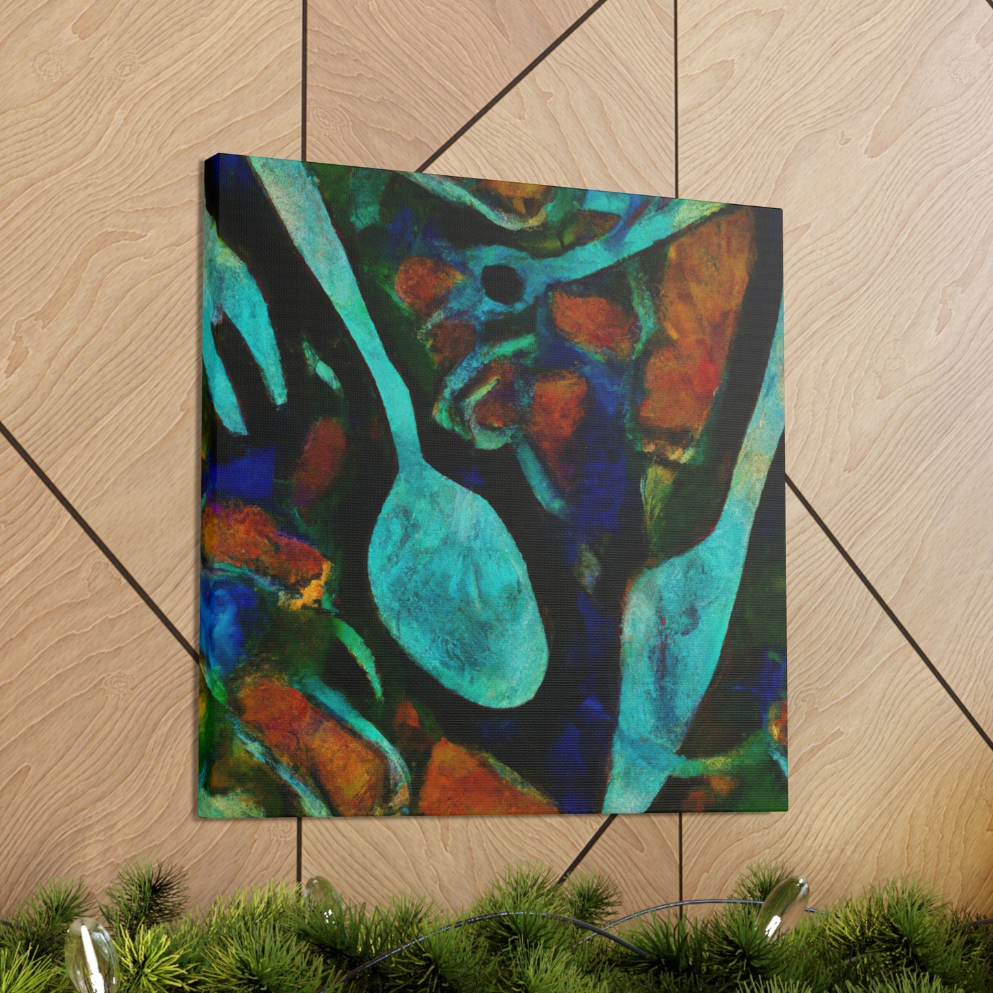 Silverware Symphony Abstract - Canvas