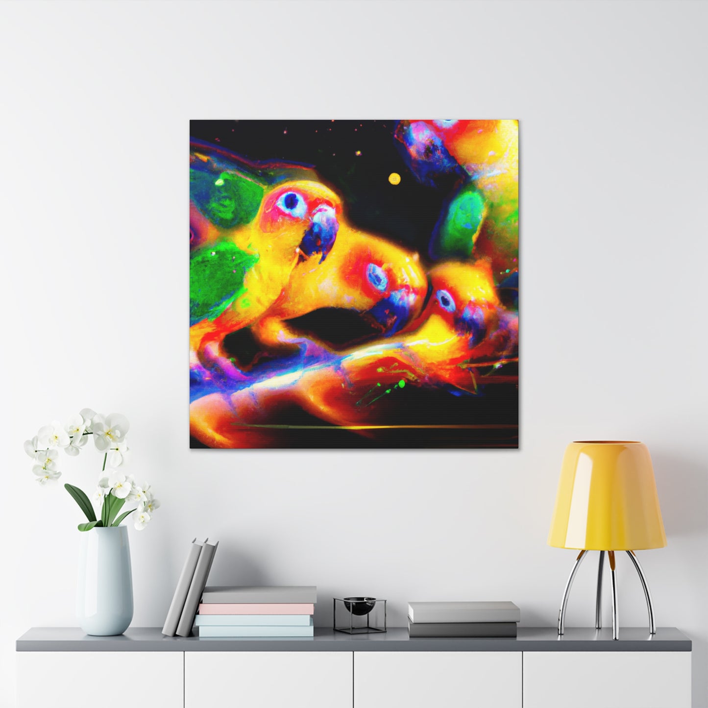 Colorful Conure Concert - Canvas