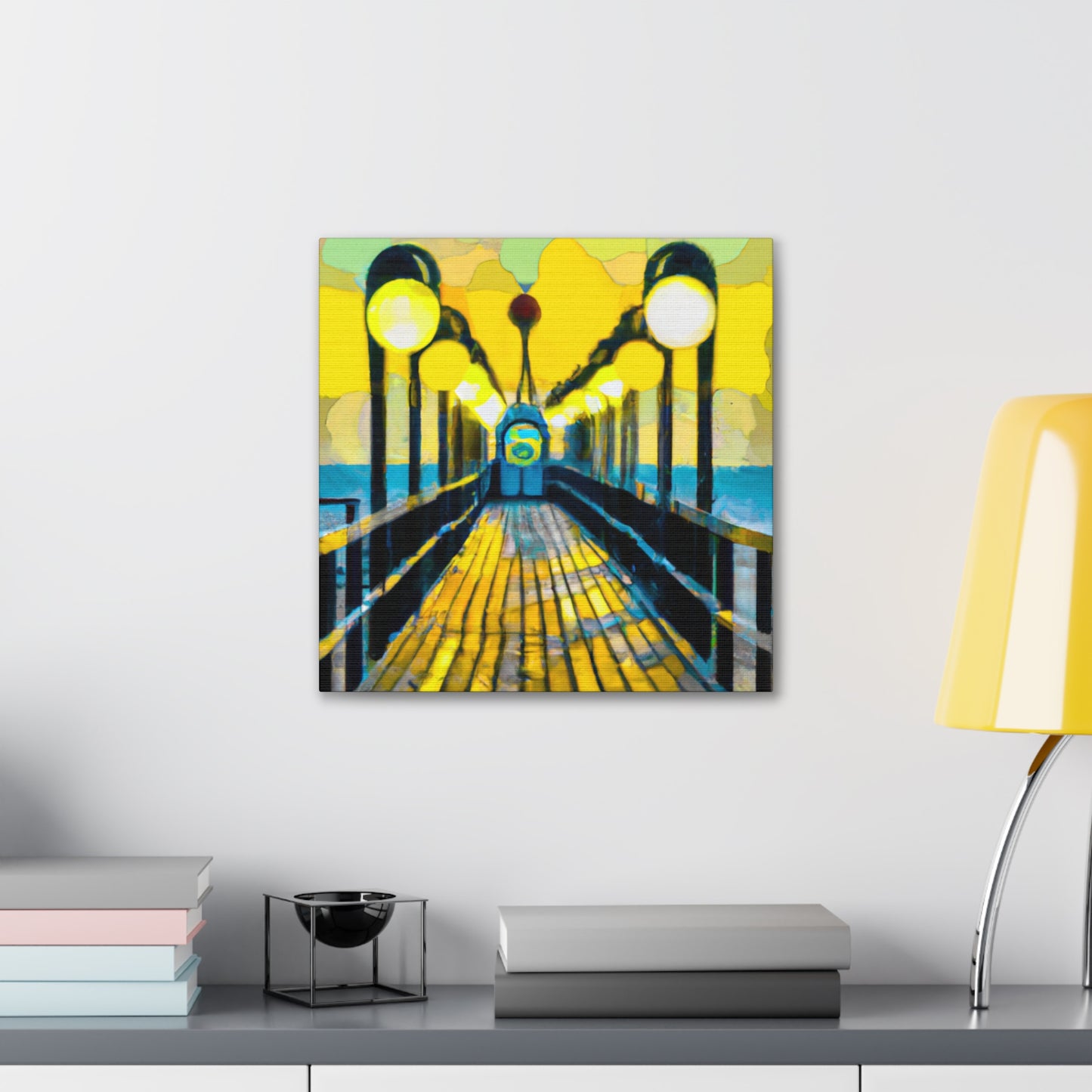 Pier in Moonlight Dream - Canvas